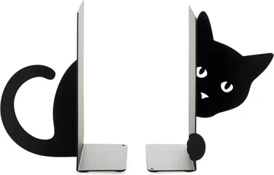 Immagine prodotto di Fermalibro Hidden Cat in metallo nero - sostiene i vostri libri con stile