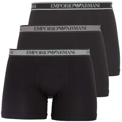 Image de Lot de 3 boxers EMPORIO ARMANI pour homme, en coton stretch, lot premium XXL, noir/noir/noir
