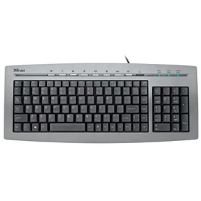 Produktbild von Trust Keyboard slimline, USB+PS/2, 22 x 407 x 170 mm, 430 x 50 x 195 mm