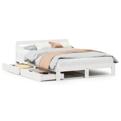 Obrázek produktu pro Postel bez matrace bílá 135 x 190 cm masivní borovice