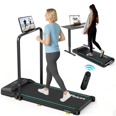 Produktbild von FunLife F1 Walking Pad für Zuhause klappbar –Laufband mit Haltegriff, leise & stabil, bis 120 kg, für Büro & Home Office, Senioren & Reha geeignet
