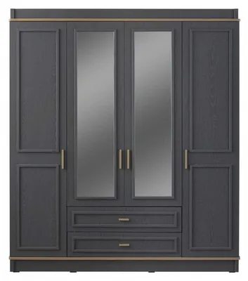 Produktbild von Kleiderschrank Kinderschrank Schrank Holz Spiegel Grau Holzschrank