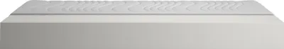 A close-up, studio shot of a mattress.