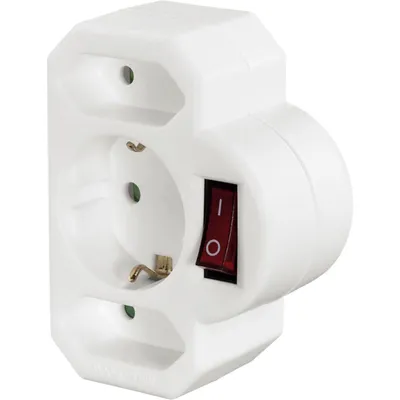 Produktbild von Hama Multistecker, 3-fach mit Schalter Weiß