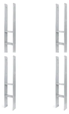 Produktbild von Alberts 4 x H-Pfostenträger, 121x800 mm, Materialstärke 8 mm, Tiefe 60 mm, feuerverzinkt