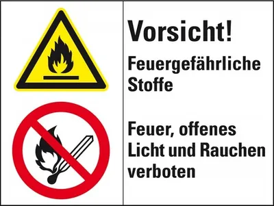 Produktbild von Dreifke® Schild I Kombischild mit Symbolen Vorsicht!Feuergef..., Kunststoff, ...
