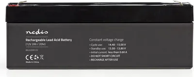 Obrázok produktu pre Nabíjateľná olovená batéria | Kyselina olova | Dobíjacie | 12 V | 2000 mAh