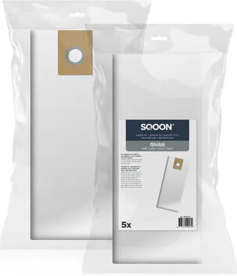 Productafbeelding van SQOON® Stofzuigerzakken Geschikt voor Ghibli AS8 / AS9 / AS27 - 5 Stuks