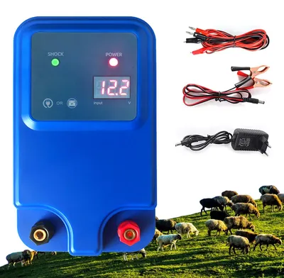 Productafbeelding van Elektrisch omheiningsapparaat, 12 V, led-display, bereik 5 km, 1,5 joule, voor vee en huisdieren