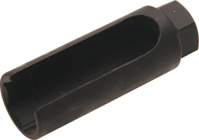 A black metal tool, likely a socket wrench attachment, is shown against a white background.