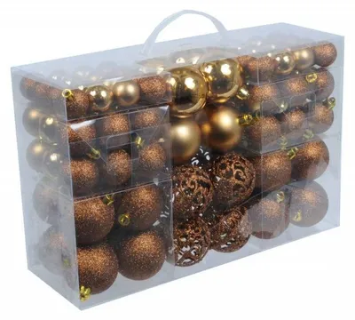 Produktbild von Set mit 100 Weihnachtskugeln aus Kunststoff