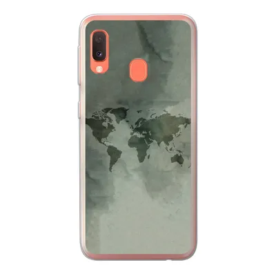 Produktbild von MuchoWow® Handyhülle Schutzhülle Hülle für Samsung Galaxy A20e Weltkarte - Grün - Grau Silikon Softcase Handy Hülle - Abdeckung