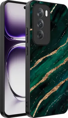 Produktbild von Smartphonica Telefon Fall geeignet für Oppo Reno 12 mit Marmor-Druck - TPU zurück Abdeckung Fall Marmor-Design - Grün Gold