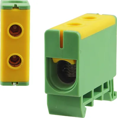 Produktbild von Universalklemme Hutschiene Leitungsklemme Anschlußklemme Klemmblöcke 50mm² Gelb/Grün