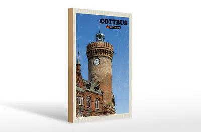 Produktbild von Holzschild Städte Cottbus Spremberger Turm 20x30cm