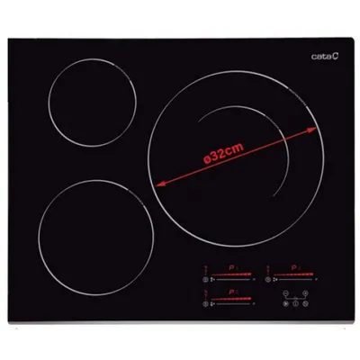 Obrázek produktu pro CATA INSB 6032 BK, Černá, Vestavěné, 63 cm, Keramický, 3 zóna/zón, 3 zóna/zón