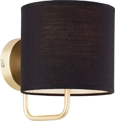 Produktbild von BRILLIANT Lampe Clarie Wandleuchte messing gebürstet/schwarz | 1x D45, E14, 40W, geeignet für Tropfenlampen (nicht enthalten) | Für LED-Leuchtmittel geeignet