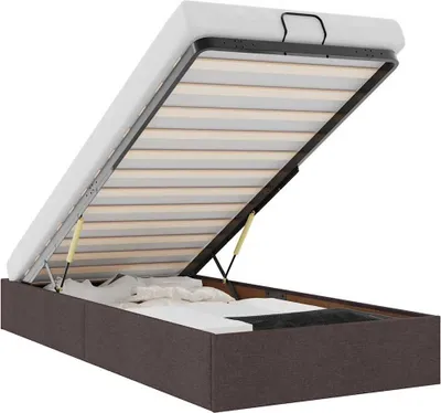 Immagine prodotto di vidaXL Ottoman letto senza materasso marrone scuro 90x190 cm tessuto