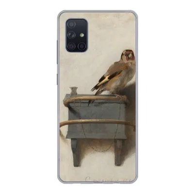 Produktbild von MuchoWow® Handyhülle Schutzhülle Hülle für Samsung Galaxy A71 Stieglitz - Alter Meister - Carel Fabritius Silikon Softcase Handy Hülle - Kartenbesitzer