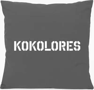 Produktbild von Huuraa Kissen Kokolores Schriftzug 40x40cm mit Füllung Steel Grey Baumwolle Dekokissen Geschenkidee