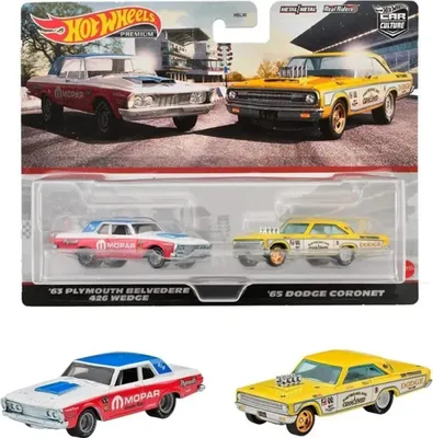 Immagine prodotto di Hot Wheels Premium Car Culture 63 Plymouth Belverde 426 Wedge e 65 Dodge Coronet