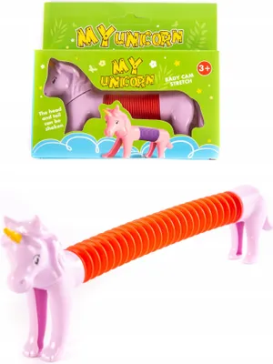 Produktbild von Pop Tube Einhorn Dehnbares Spielzeug Anti-Stress Sensorik Röhre Rosa Lila Kinder