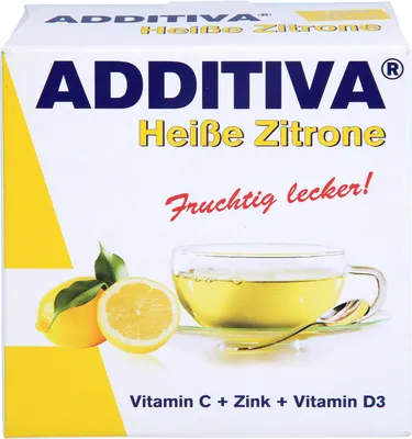 Immagine prodotto di ADDITIVA Bustine di vitamina C + zinco + vitamina D3 al limone caldo, 120 g di polvere