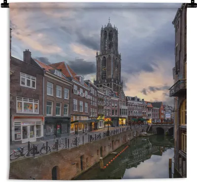 Produktbild von MuchoWow® Wandteppich Wandbehang Wasser - Utrecht - Luft 90x90 cm Tapisserie Dekoration Wandtuch - Wandaufhänger