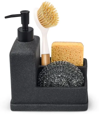 Image de Distributeur de savon 3-en-1 avec support pour éponge et support pour brosse