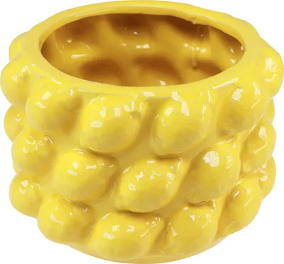 Produktbild von Blumentopf Keramik Übertopf Zitronen Gelb Ø18cm Deko