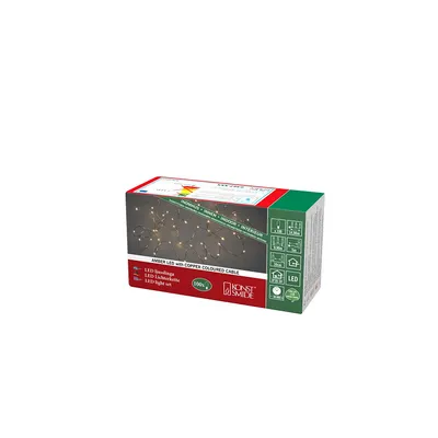 Produktbild von LED Lichterkette Konstsmide, 100 bernsteinfarbene Dioden, 3V Trafo, Kupferdraht