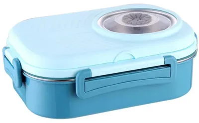 Produktbild von Edelstahl-Lunchbox mit 3 Fächern zur Lebensmittelaufbewahrung
