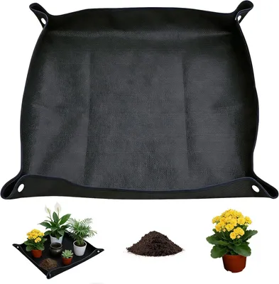 Produktbild von Pflanzmatte, 100 x 100 cm Faltbare Umtopfmatte | Wasserdichte Gartenmatte für Umtopfen und Pflege von Pflanzen