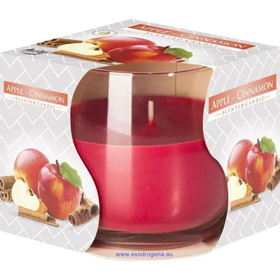 Image de Bougie en verre Parfum pomme-cannelle 100g