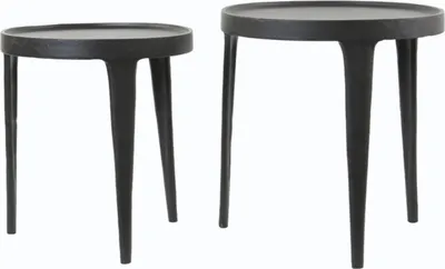 Produktbild von Light & Living - Beistelltisch TOBIAS - Ø43x45,5cm - Schwarz - 2er-Set