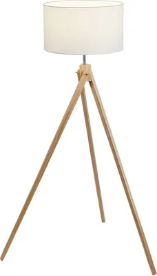 Immagine prodotto di Lampada da terra Soren in legno tessile bianco/faggio Ø40cm H:134cm