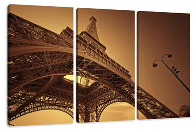 Produktbild von Visario Leinwandbild Eiffelturm Paris 160x90 cm – Bild Wandbild Kunstdruck, aufhängfertig, Echtholzrahmen, Zackenaufhänger, Art. 1048