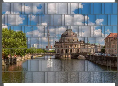 Produktbild von Wallario Zaunsichtschutz mit Motiv Blick auf Berlin für Ein- und Doppelstabmatten Zäune in der Größe 200 x 140 cm
