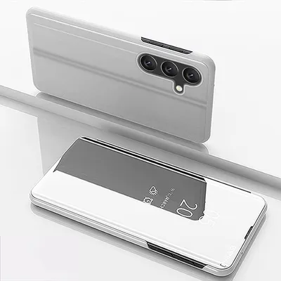Produktbild von Für Samsung Galaxy A35 View Spiegel Handy Smart Cover Wake UP Funktion Case Silber