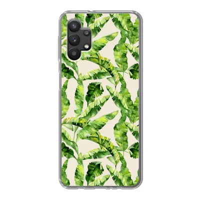 Produktbild von MuchoWow® Handyhülle Schutzhülle Hülle für Samsung Galaxy A32 5G Palmenblatt - Muster - Tropisch Silikon Softcase Handy Hülle - Softcase
