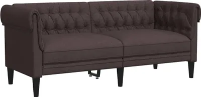 Produktbild von vidaXL Chesterfield-Sofa 2-Sitzer Dunkelbraun Stoff