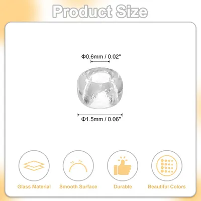 Produktbild von 2000 Stš¹ck Glasperlen zum Auff?deln, 1,5 mm Mini Perlen Set fš¹r Armb?nder Selber Machen Glas Bugle Perlen fš¹r DIY Ohrringe, Halsketten, Armb?nder, Schmuckherstellung, klar wei?