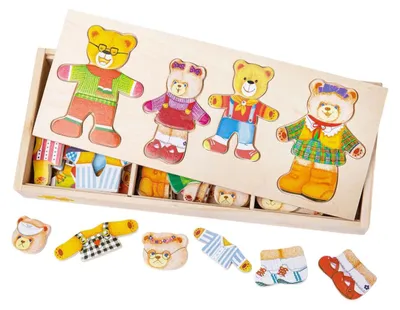 Image de Puzzle en bois « Famille d'ours » de Bigjigs - 72 pièces