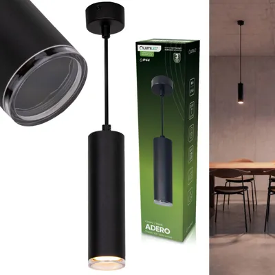 Produktbild von LUMILED Pendelleuchte 1-flammige Hängelampe Höhenverstellbar Pendellampe bis 146cm GU10 Fassung max. 12W LED IP44 Hängeleuchte hängend Zylinder Schwarz für Küche Schlafzimmer Wohnzimmer Esstisch