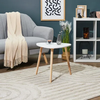 Image de Table d'appoint - HOME DECO FACTORY - Shelly - Scandinave - Blanc