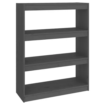 Produktbild von Bücherregal/Raumteiler Grau 80x30x103,5 cm Massivholz Kiefer