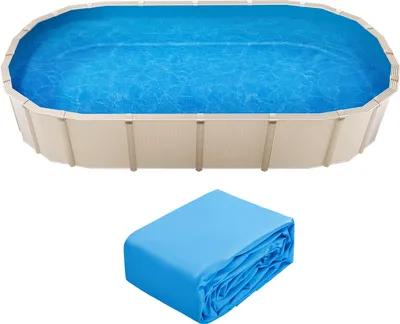 Produktbild von SucceBuy Oval Pool Liner 22 x 12,3 Fuß Überlappung Stil 52 in Wandhöhe