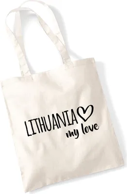 Produktbild von Huuraa Jutebeutel Lithuania my love 10 Liter Natural Baumwolle Tasche Geschenkidee