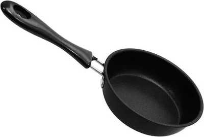Image de Poêle à œufs avec revêtement antiadhésif et poignée amovible - 12 cm - Noir - Pour la cuisson des œufs