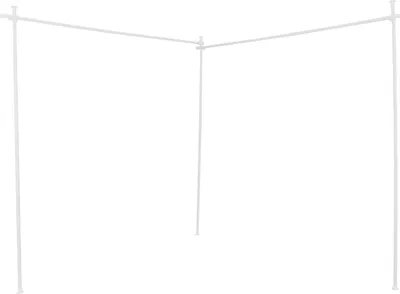 Produktbild von Raumteiler für Vorhang - Teleskop-Spannstange - Ohne Bohren - Höhenverstellbar 122–305 cm - Freistehend - Kohlenstoffstahl - Weiß